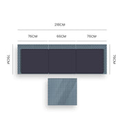 LONDON RATTAN 4 Piece 3 Seater Modular Outdoor Lounge Setting incl. Coffee Table, Grey V219-OTDOLSLR3SGY3
