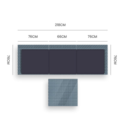 LONDON RATTAN 4 Piece 3 Seater Modular Outdoor Lounge Setting incl. Coffee Table, Grey V219-OTDOLSLR3SGY3