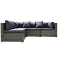LONDON RATTAN 4 Seater Modular Outdoor Lounge Sofa Setting, Grey V219-OTDOLSLR4SGY1