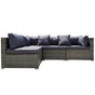 LONDON RATTAN 4 Seater Modular Outdoor Lounge Sofa Setting, Grey V219-OTDOLSLR4SGY1