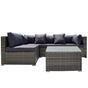 LONDON RATTAN 5 Piece 4 Seater Outdoor Modular Lounge Setting with Coffee Table, Grey V219-OTDOLSLR4SGY2