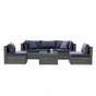 LONDON RATTAN 5 Seater Modular Outdoor Lounge Setting with Coffee Table, Grey V219-OTDOLSLR5SGY1