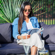 LONDON RATTAN 5 Seater Modular Outdoor Lounge Setting with Coffee Table, Grey V219-OTDOLSLR5SGY1