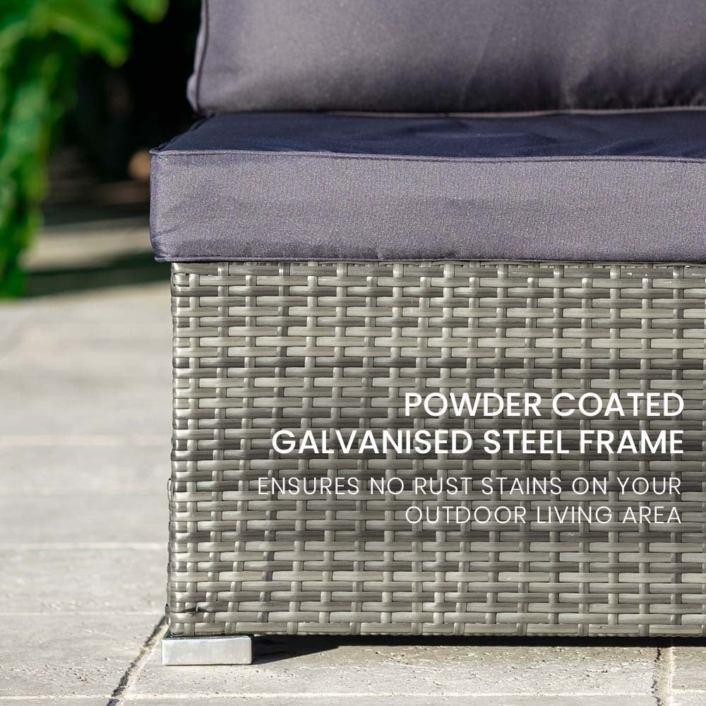 LONDON RATTAN 5 Seater Modular Outdoor Setting Lounge with Coffee Table, Grey V219-OTDOLSLR5SGY2
