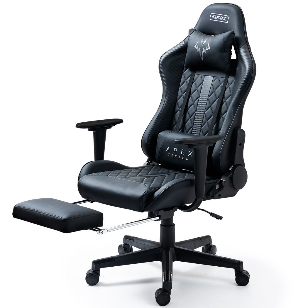 OVERDRIVE Apex Series Reclining Gaming Ergonomic Office Chair with Footrest, Black V219-OVGCFF42A