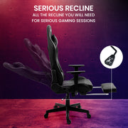 OVERDRIVE Apex Series Reclining Gaming Ergonomic Office Chair with Footrest, Black V219-OVGCFF42A
