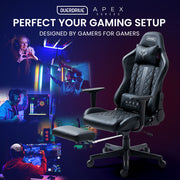 OVERDRIVE Apex Series Reclining Gaming Ergonomic Office Chair with Footrest, Black V219-OVGCFF42A