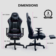 OVERDRIVE Apex Series Reclining Gaming Ergonomic Office Chair with Footrest, Black V219-OVGCFF42A