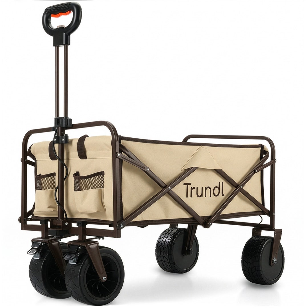 TRUNDL 106L Electric Folding Pull Cart, Powerful Easy Hill Climbing, All-terrain Wheels, Wagon for Beach V219-PCTELETN6CCA
