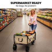 TRUNDL 106L Electric Folding Pull Cart, Powerful Easy Hill Climbing, All-terrain Wheels, Wagon for Beach V219-PCTELETN6CCA