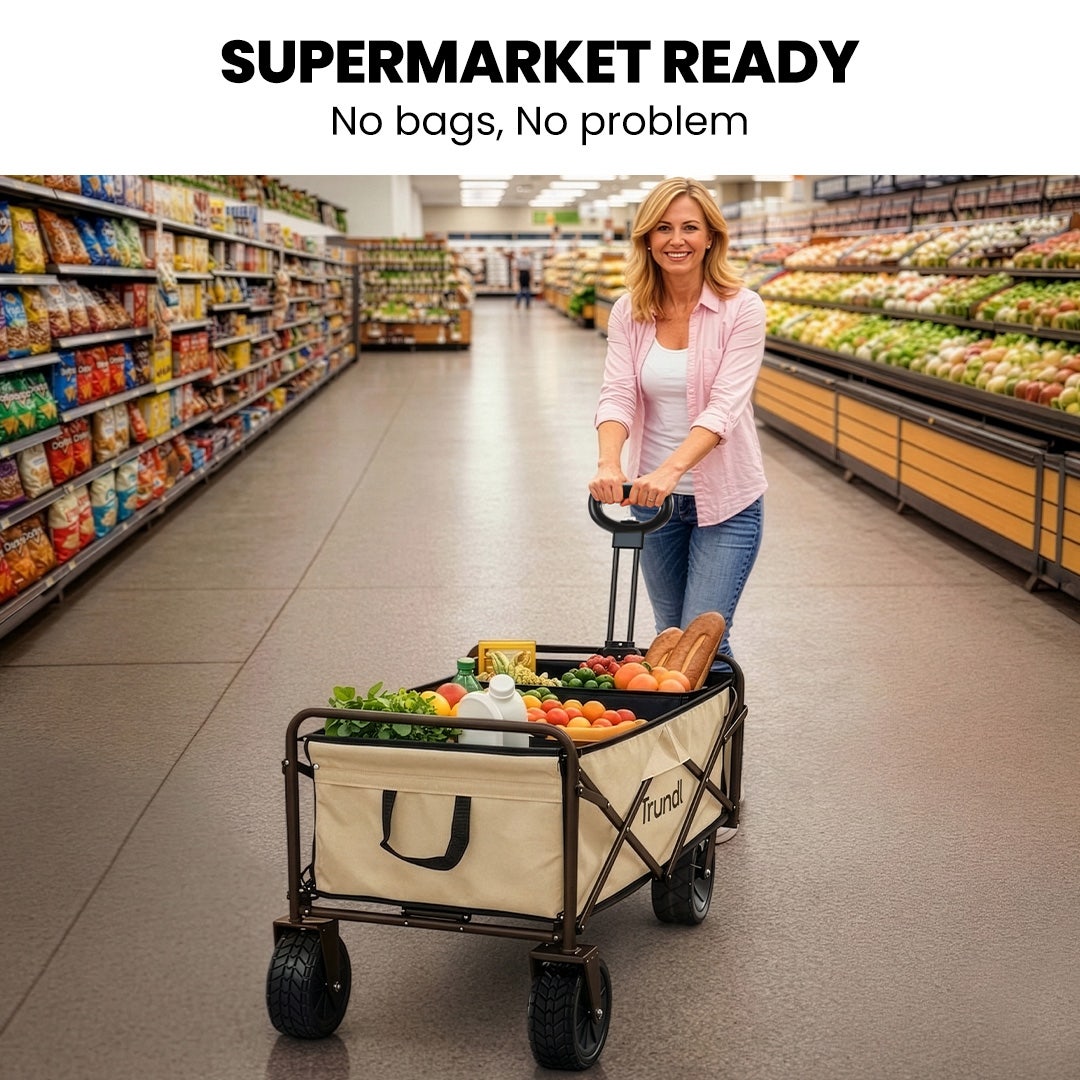 TRUNDL 106L Electric Folding Pull Cart, Powerful Easy Hill Climbing, All-terrain Wheels, Wagon for Beach V219-PCTELETN6CCA