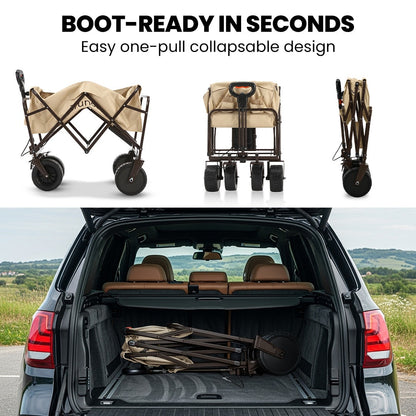 TRUNDL 106L Electric Folding Pull Cart, Powerful Easy Hill Climbing, All-terrain Wheels, Wagon for Beach V219-PCTELETN6CCA