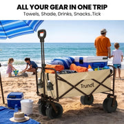 TRUNDL 106L Electric Folding Pull Cart, Powerful Easy Hill Climbing, All-terrain Wheels, Wagon for Beach V219-PCTELETN6CCA