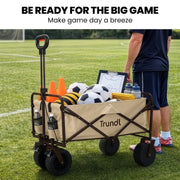 TRUNDL 106L Electric Folding Pull Cart, Powerful Easy Hill Climbing, All-terrain Wheels, Wagon for Beach V219-PCTELETN6CCA