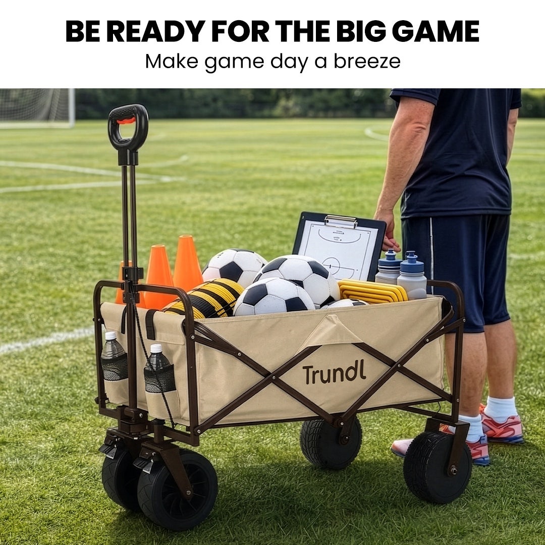 TRUNDL 106L Electric Folding Pull Cart, Powerful Easy Hill Climbing, All-terrain Wheels, Wagon for Beach V219-PCTELETN6CCA