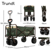 TRUNDL 106L Electric Folding Pull Cart, Powerful Easy Hill Climbing, All-terrain Wheels, Wagon for Beach V219-PCTELETN6GKA