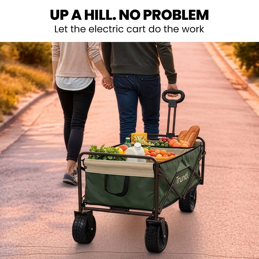 TRUNDL 106L Electric Folding Pull Cart, Powerful Easy Hill Climbing, All-terrain Wheels, Wagon for Beach V219-PCTELETN6GKA