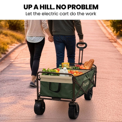 TRUNDL 106L Electric Folding Pull Cart, Powerful Easy Hill Climbing, All-terrain Wheels, Wagon for Beach V219-PCTELETN6GKA