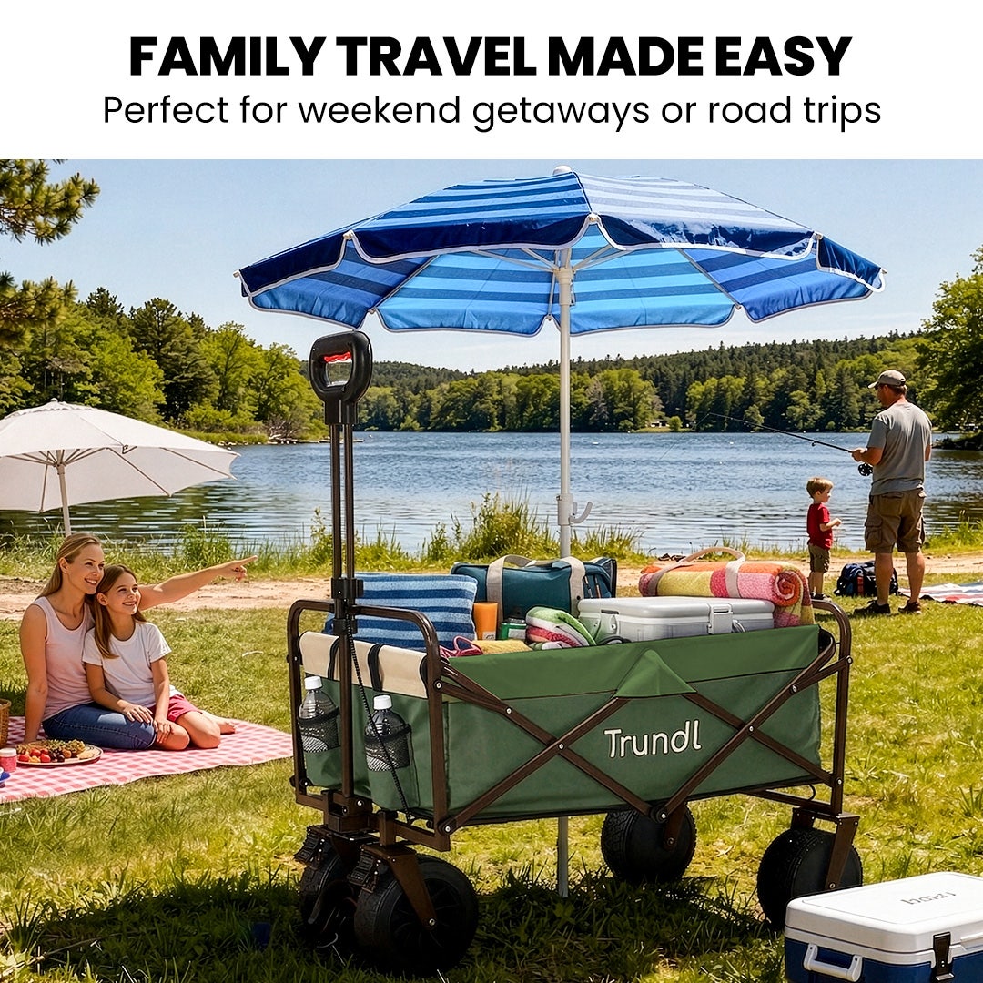 TRUNDL 106L Electric Folding Pull Cart, Powerful Easy Hill Climbing, All-terrain Wheels, Wagon for Beach V219-PCTELETN6GKA