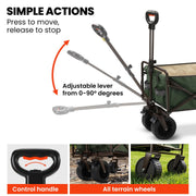 TRUNDL 106L Electric Folding Pull Cart, Powerful Easy Hill Climbing, All-terrain Wheels, Wagon for Beach V219-PCTELETN6GKA