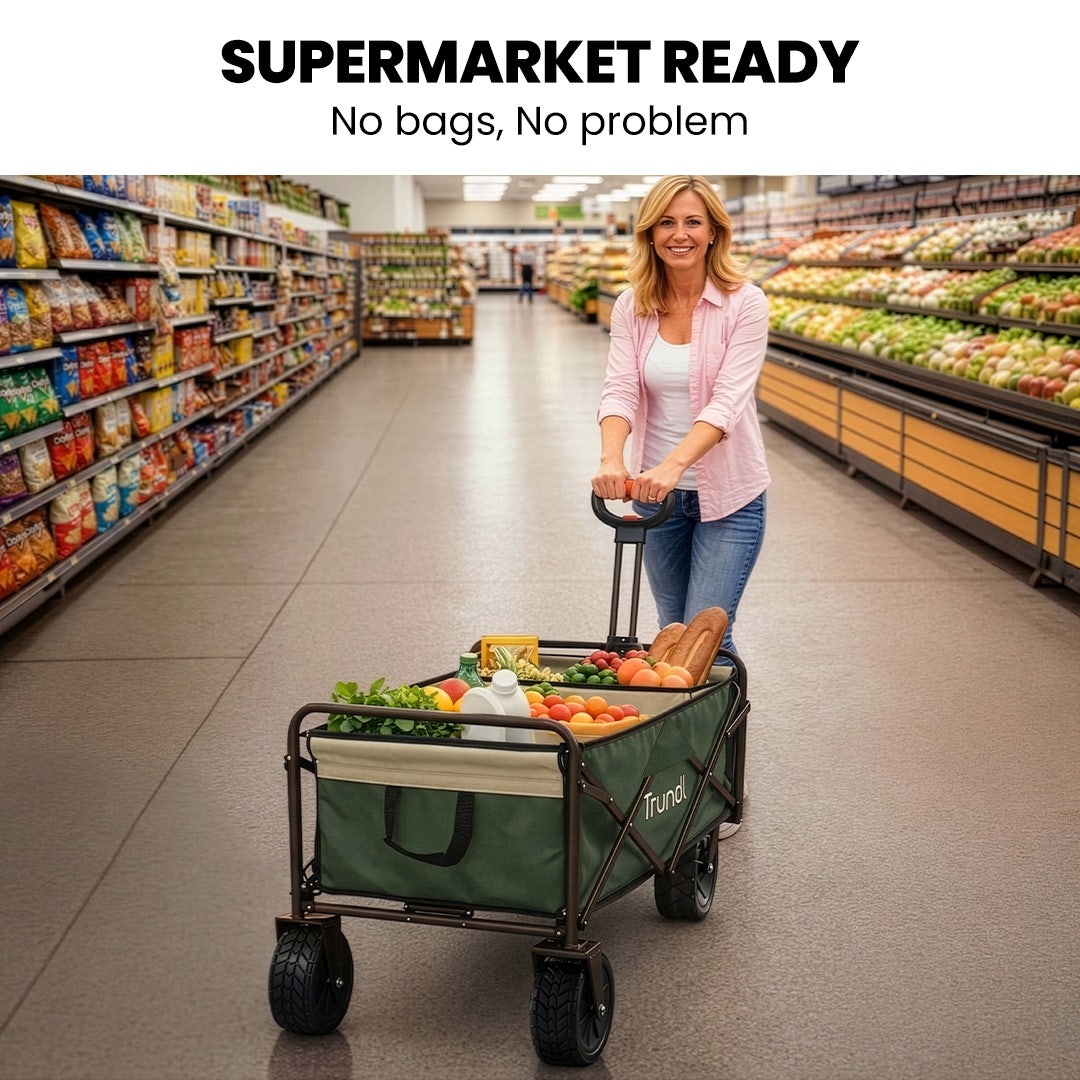 TRUNDL 106L Electric Folding Pull Cart, Powerful Easy Hill Climbing, All-terrain Wheels, Wagon for Beach V219-PCTELETN6GKA