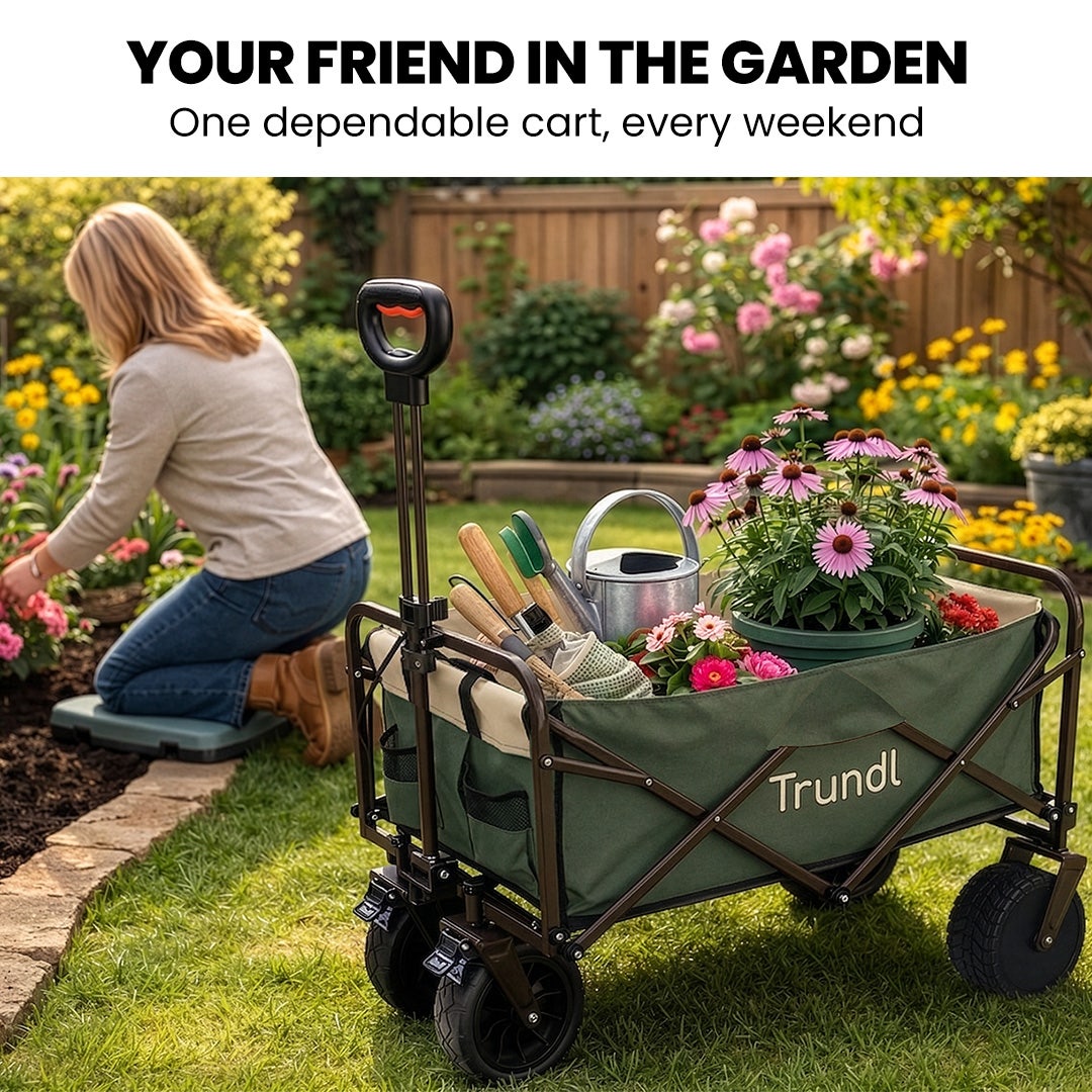 TRUNDL 106L Electric Folding Pull Cart, Powerful Easy Hill Climbing, All-terrain Wheels, Wagon for Beach V219-PCTELETN6GKA
