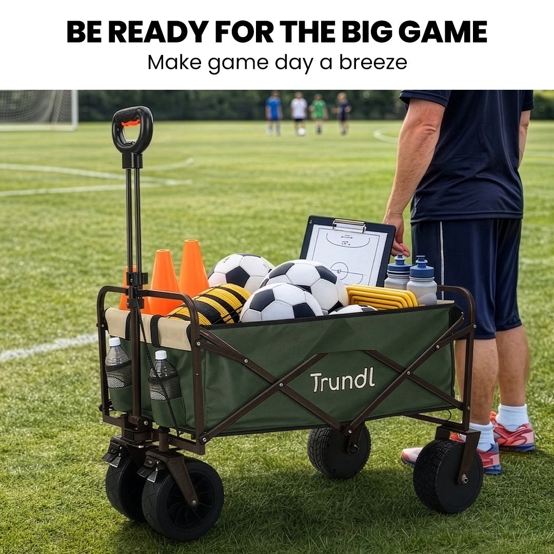 TRUNDL 106L Electric Folding Pull Cart, Powerful Easy Hill Climbing, All-terrain Wheels, Wagon for Beach V219-PCTELETN6GKA