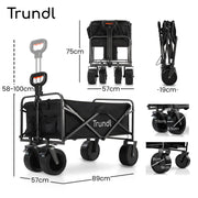 TRUNDL 106L Electric Folding Pull Cart, Powerful Easy Hill Climbing, All-terrain Wheels, Wagon for Beach V219-PCTELETN6KKA