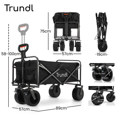TRUNDL 106L Electric Folding Pull Cart, Powerful Easy Hill Climbing, All-terrain Wheels, Wagon for Beach V219-PCTELETN6KKA
