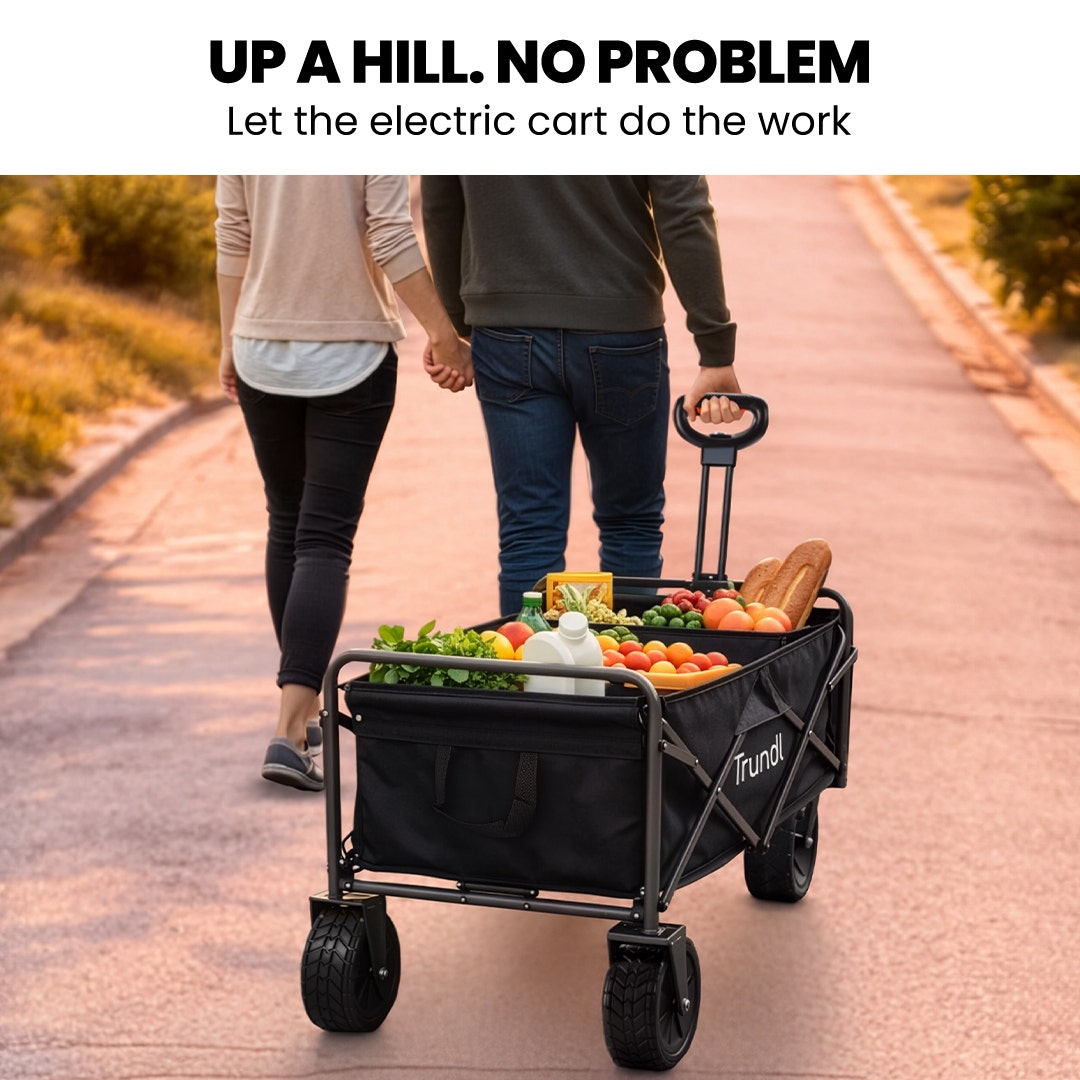 TRUNDL 106L Electric Folding Pull Cart, Powerful Easy Hill Climbing, All-terrain Wheels, Wagon for Beach V219-PCTELETN6KKA