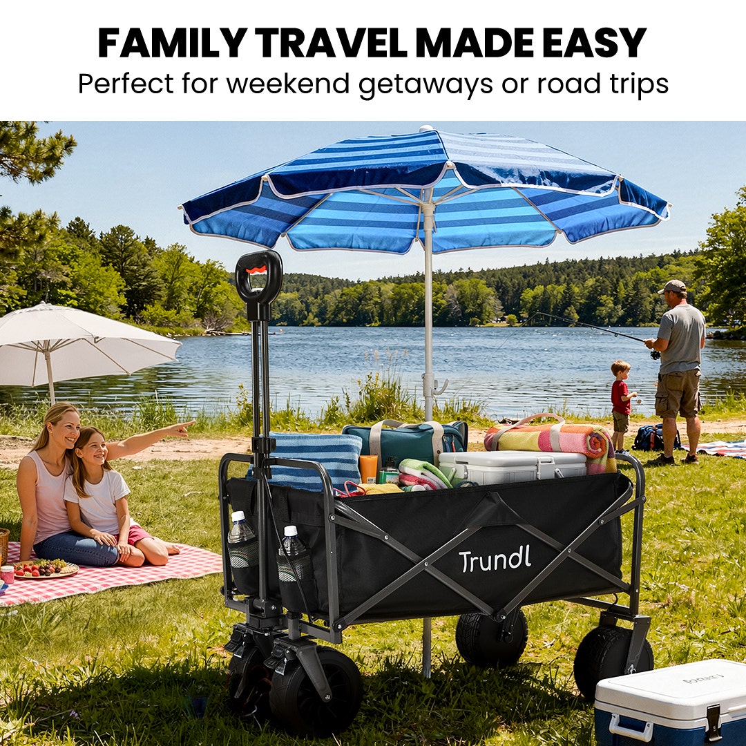 TRUNDL 106L Electric Folding Pull Cart, Powerful Easy Hill Climbing, All-terrain Wheels, Wagon for Beach V219-PCTELETN6KKA