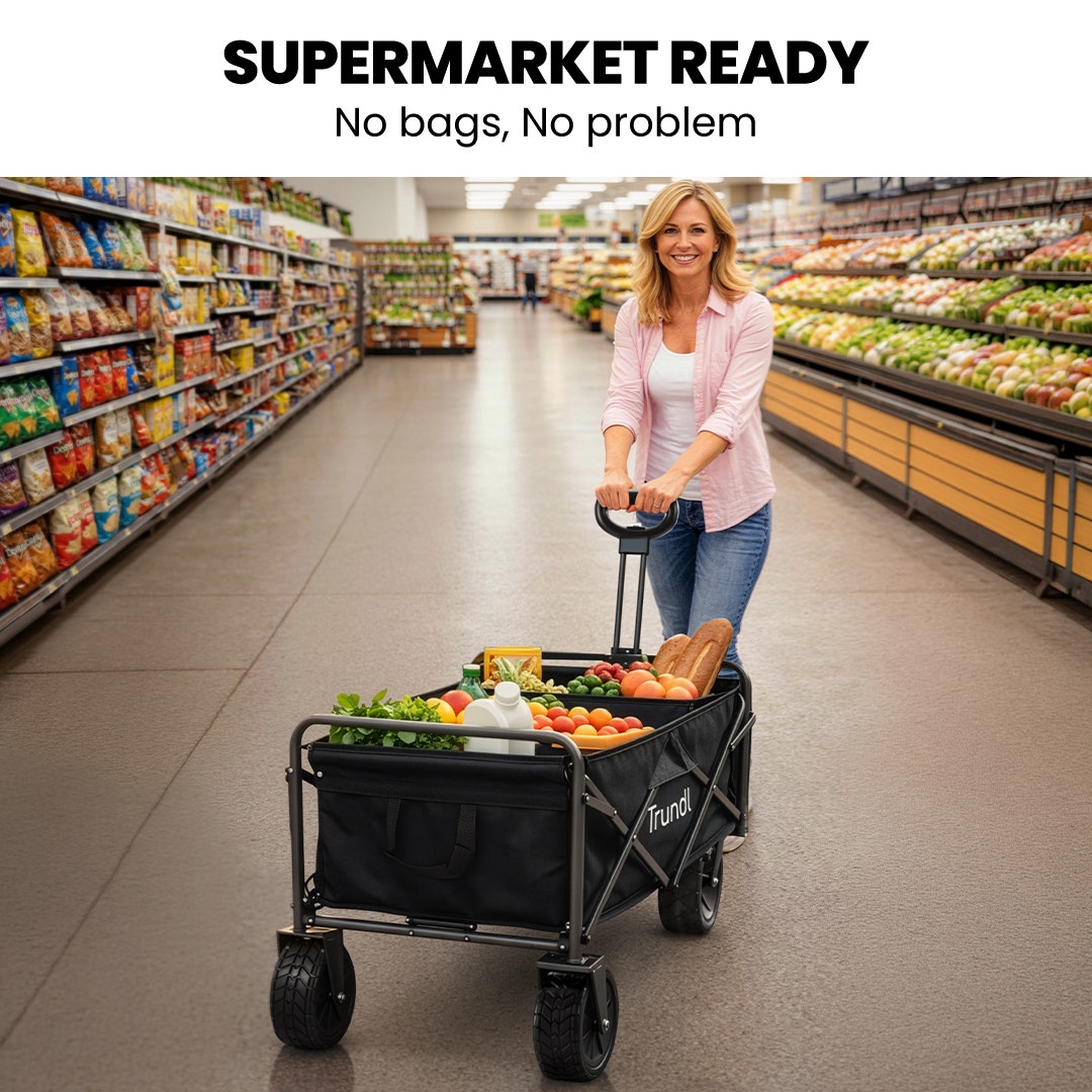 TRUNDL 106L Electric Folding Pull Cart, Powerful Easy Hill Climbing, All-terrain Wheels, Wagon for Beach V219-PCTELETN6KKA