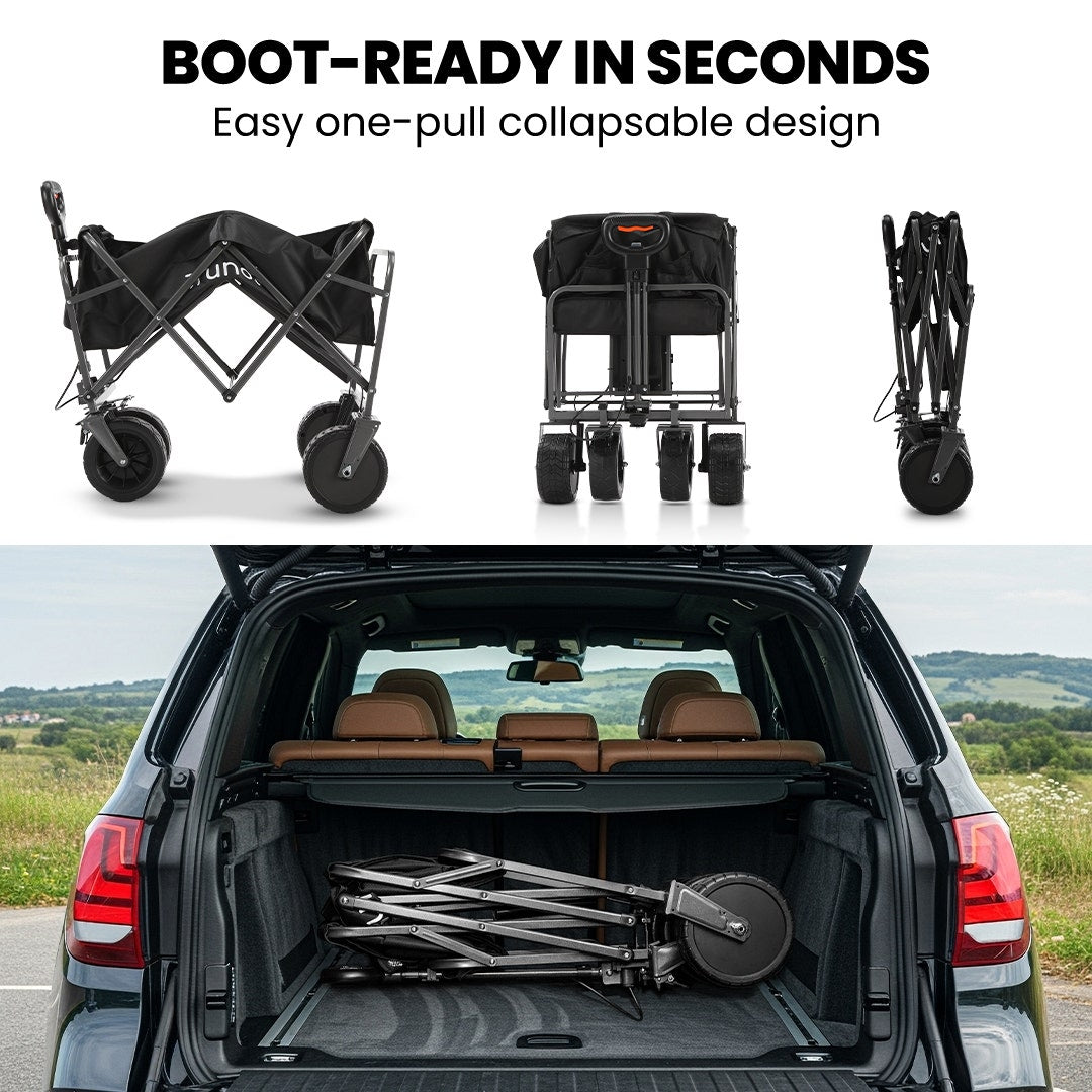 TRUNDL 106L Electric Folding Pull Cart, Powerful Easy Hill Climbing, All-terrain Wheels, Wagon for Beach V219-PCTELETN6KKA