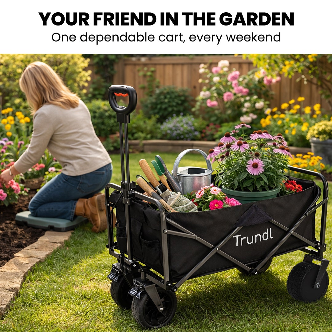 TRUNDL 106L Electric Folding Pull Cart, Powerful Easy Hill Climbing, All-terrain Wheels, Wagon for Beach V219-PCTELETN6KKA