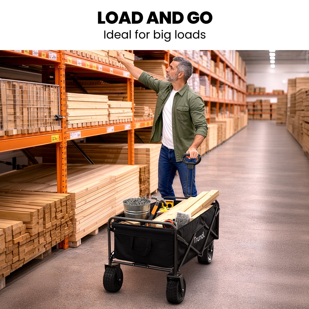 TRUNDL 106L Electric Folding Pull Cart, Powerful Easy Hill Climbing, All-terrain Wheels, Wagon for Beach V219-PCTELETN6KKA