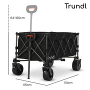 TRUNDL 180L XL Electric Folding Pull Cart, Powerful Easy Hill Climbing, All-terrain Wheels, Wagon for Beach V219-PCTELETN8KKA