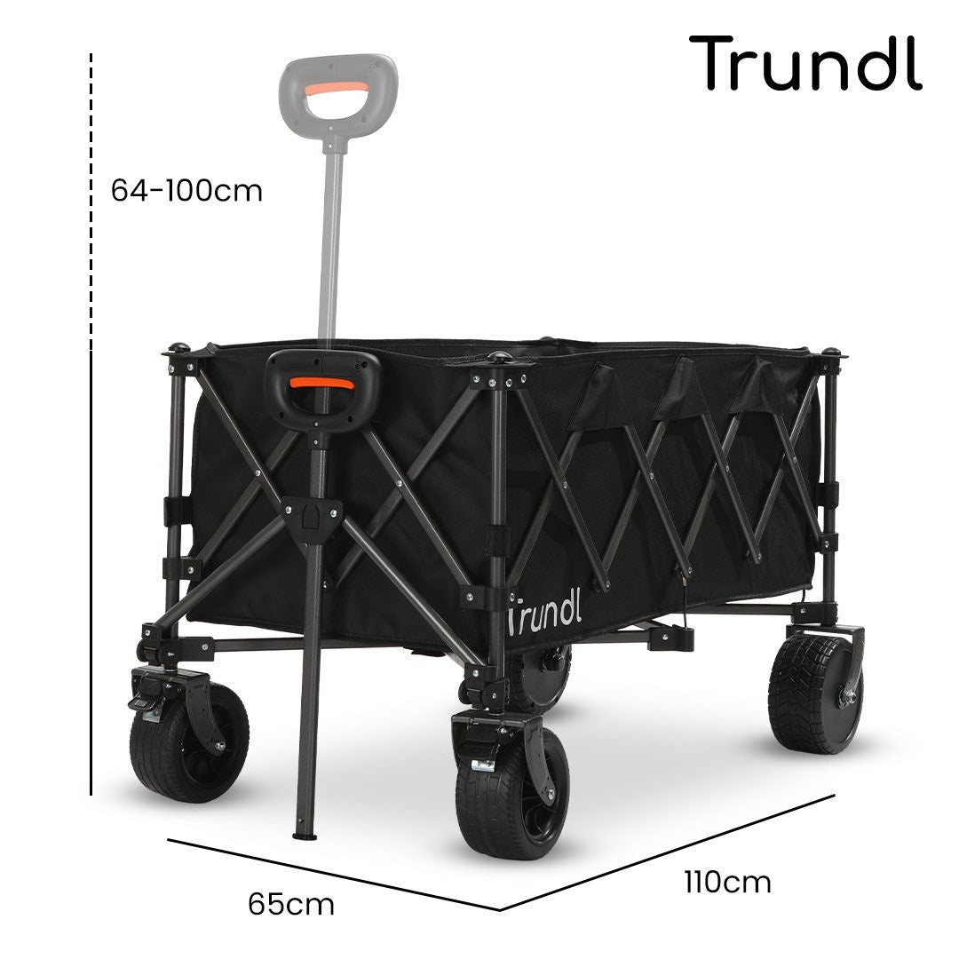 TRUNDL 180L XL Electric Folding Pull Cart, Powerful Easy Hill Climbing, All-terrain Wheels, Wagon for Beach V219-PCTELETN8KKA