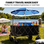 TRUNDL 180L XL Electric Folding Pull Cart, Powerful Easy Hill Climbing, All-terrain Wheels, Wagon for Beach V219-PCTELETN8KKA