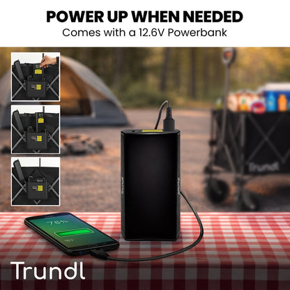 TRUNDL 180L XL Electric Folding Pull Cart, Powerful Easy Hill Climbing, All-terrain Wheels, Wagon for Beach V219-PCTELETN8KKA