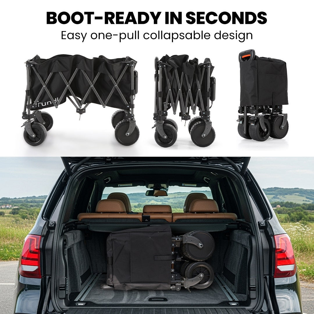 TRUNDL 180L XL Electric Folding Pull Cart, Powerful Easy Hill Climbing, All-terrain Wheels, Wagon for Beach V219-PCTELETN8KKA