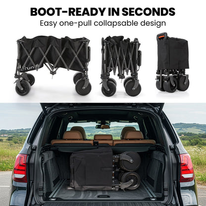 TRUNDL 180L XL Electric Folding Pull Cart, Powerful Easy Hill Climbing, All-terrain Wheels, Wagon for Beach V219-PCTELETN8KKA