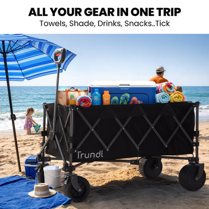 TRUNDL 180L XL Electric Folding Pull Cart, Powerful Easy Hill Climbing, All-terrain Wheels, Wagon for Beach V219-PCTELETN8KKA
