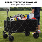 TRUNDL 180L XL Electric Folding Pull Cart, Powerful Easy Hill Climbing, All-terrain Wheels, Wagon for Beach V219-PCTELETN8KKA