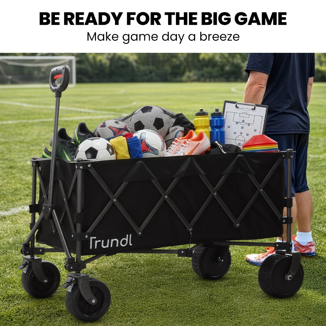 TRUNDL 180L XL Electric Folding Pull Cart, Powerful Easy Hill Climbing, All-terrain Wheels, Wagon for Beach V219-PCTELETN8KKA