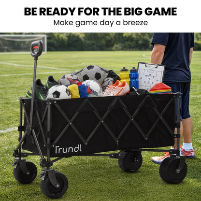 TRUNDL 180L XL Electric Folding Pull Cart, Powerful Easy Hill Climbing, All-terrain Wheels, Wagon for Beach V219-PCTELETN8KKA