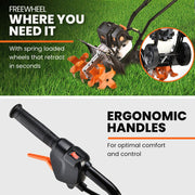 PLANTCRAFT 46CC Garden Cultivator Tiller Handheld 15" Inch Petrol 4-Stroke Titan 9 V219-PCTLLG01A