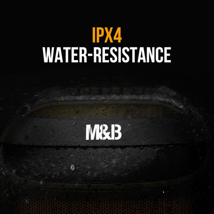 M&B Portable Splash Proof 120W Bluetooth Party Speaker with Karaoke Microphone, IPX4, TWS Pairing, V219-PESSPROVS62A