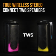 M&B Portable Splash Proof 120W Bluetooth Party Speaker with Karaoke Microphone, IPX4, TWS Pairing, V219-PESSPROVS62A