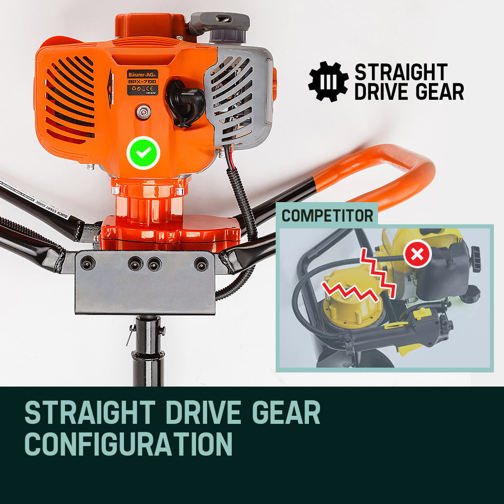 Baumr-AG Post Hole Digger 62CC Posthole Earth Auger Fence Borer Petrol Drill Bit V219-PHDPTLBMRA7C0