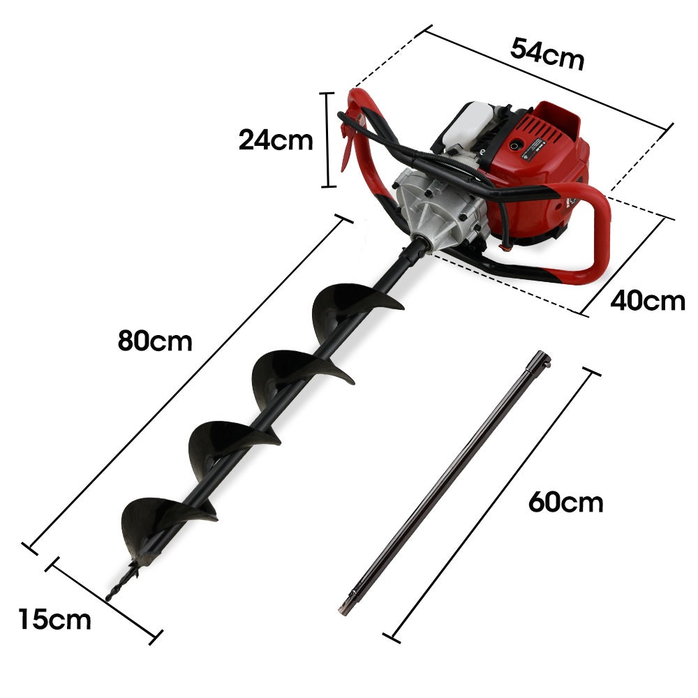 BAUMR-AG BPX-1400 38cc 4-Stroke Petrol Post Hole Digger, 150mm Auger w/ 600mm Extension Shaft V219-PHDPTRPB1M4A